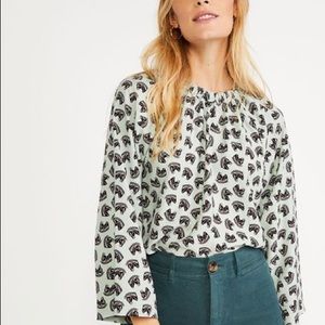 Ann Taylor Horse Shirred Neck Top